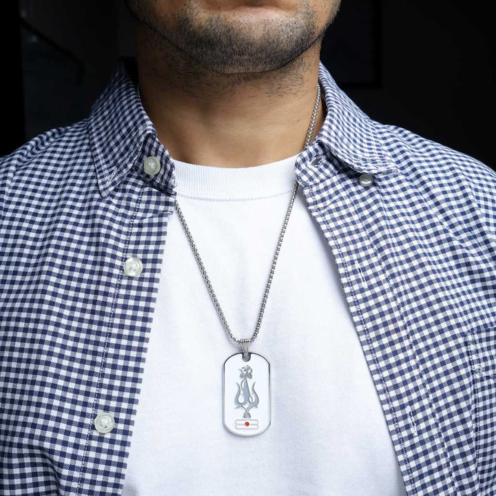 The Eternal Truth Shiva Pendant Stainless Steel Chain Necklace